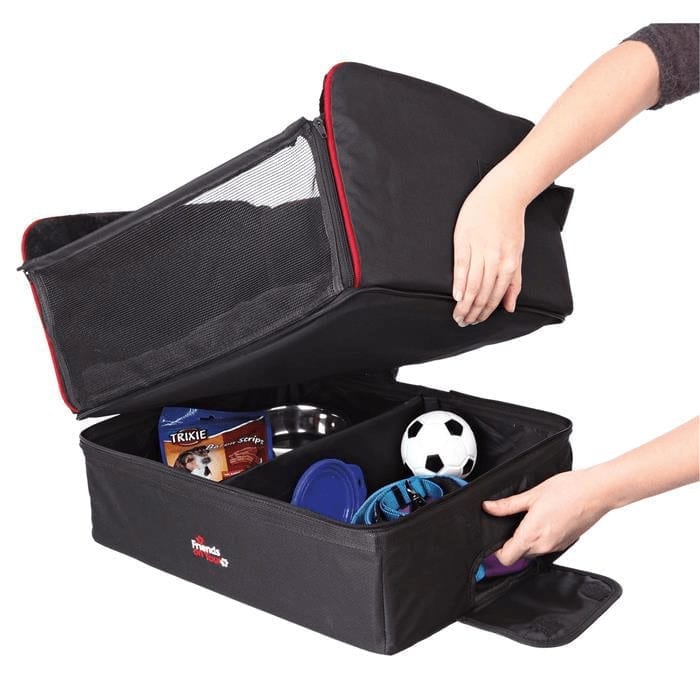 KURV TIL BILSETE/BILSETE TIL SMÅ HUNDER, NYLON 45X38X37CM SVART