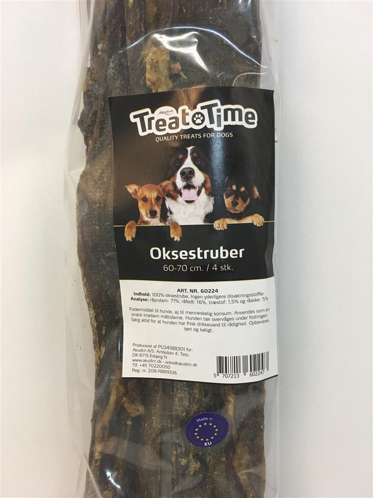 Oksestrupe til hund 60-70cm 4pk