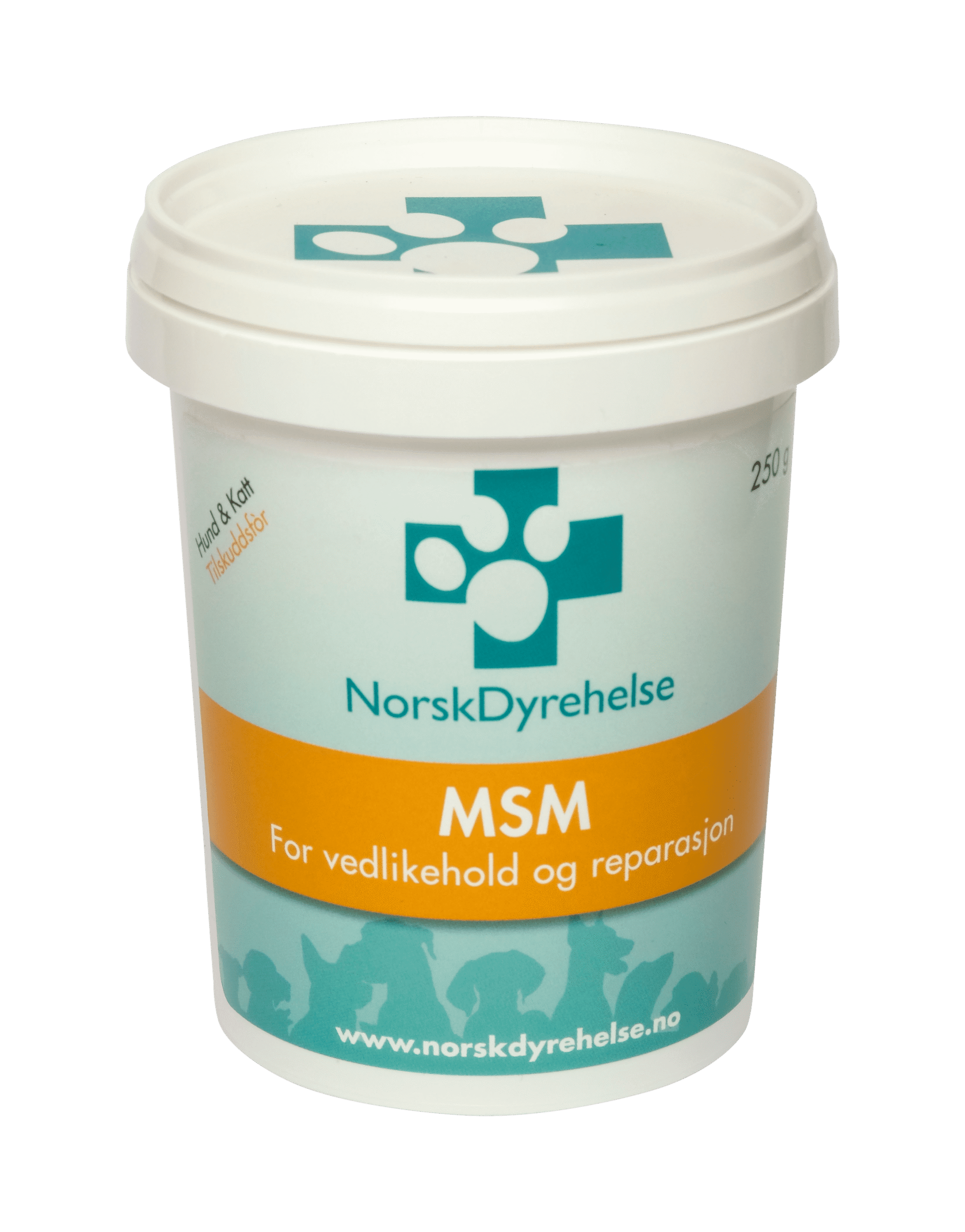 Norsk Dyrehelse MSM Kosttilskudd Hund og Katt 250 g