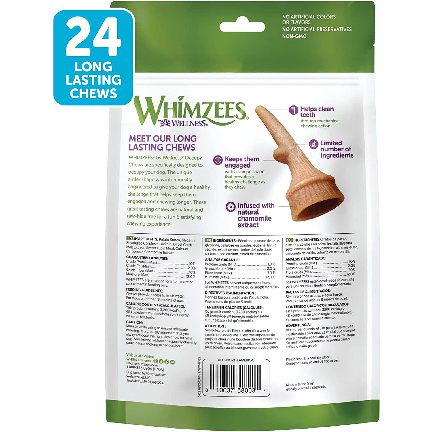 Whimzees Occupy Antler Dental Vegetar Tygg i pose